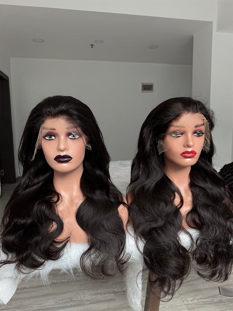 Raw Cambodian double drawn Body wave HD lace frontal wig 13x4 13x6
