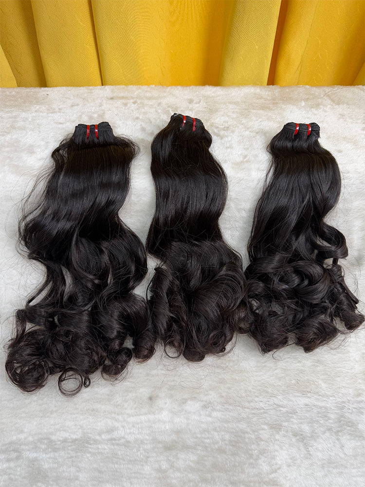 Raw Cambodian Egg Curly Double Drawn Hair Bundle Deal