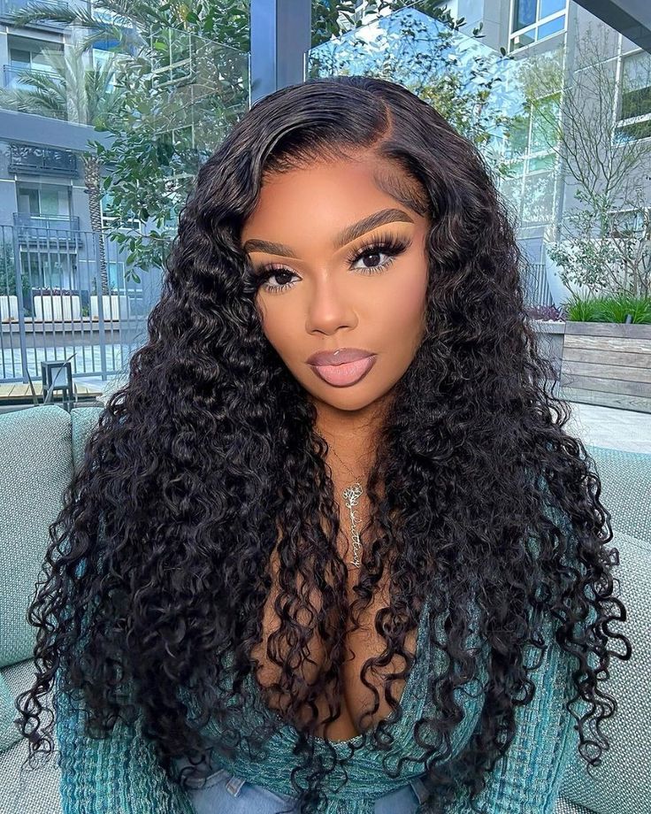 Raw Indian Curly Hair 1b# HD Lace  Wigs