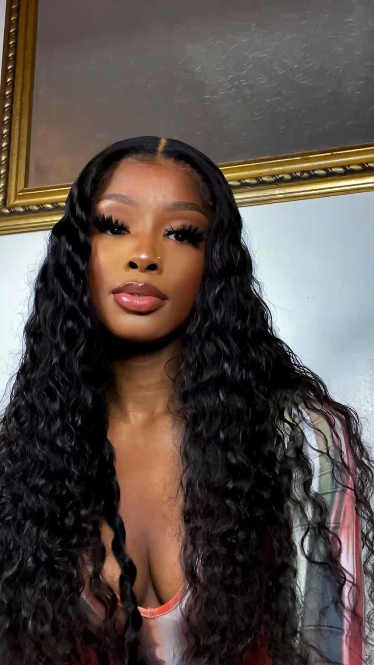 Raw Indian Curly Hair 1b# HD Lace  Wigs