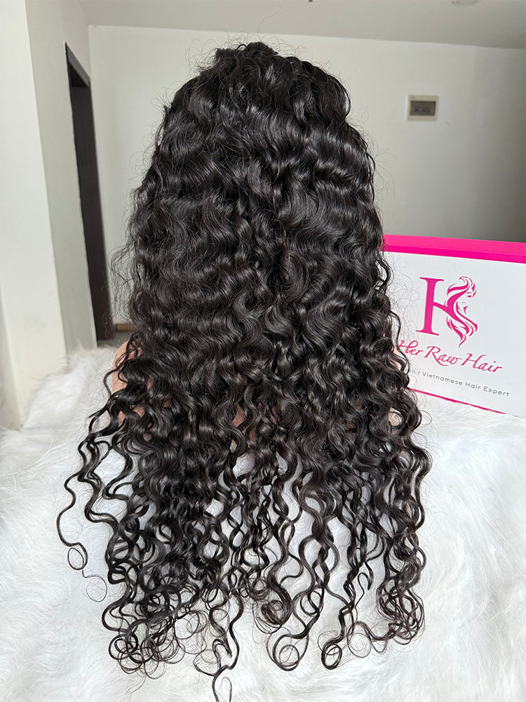 Raw Indian Curly Hair 1b# HD Lace  Wigs