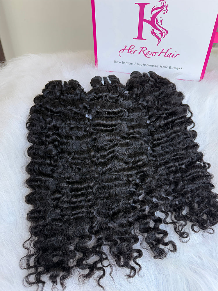 Indian Luxe Virgin Burmese curly  Hair Bundle Deal
