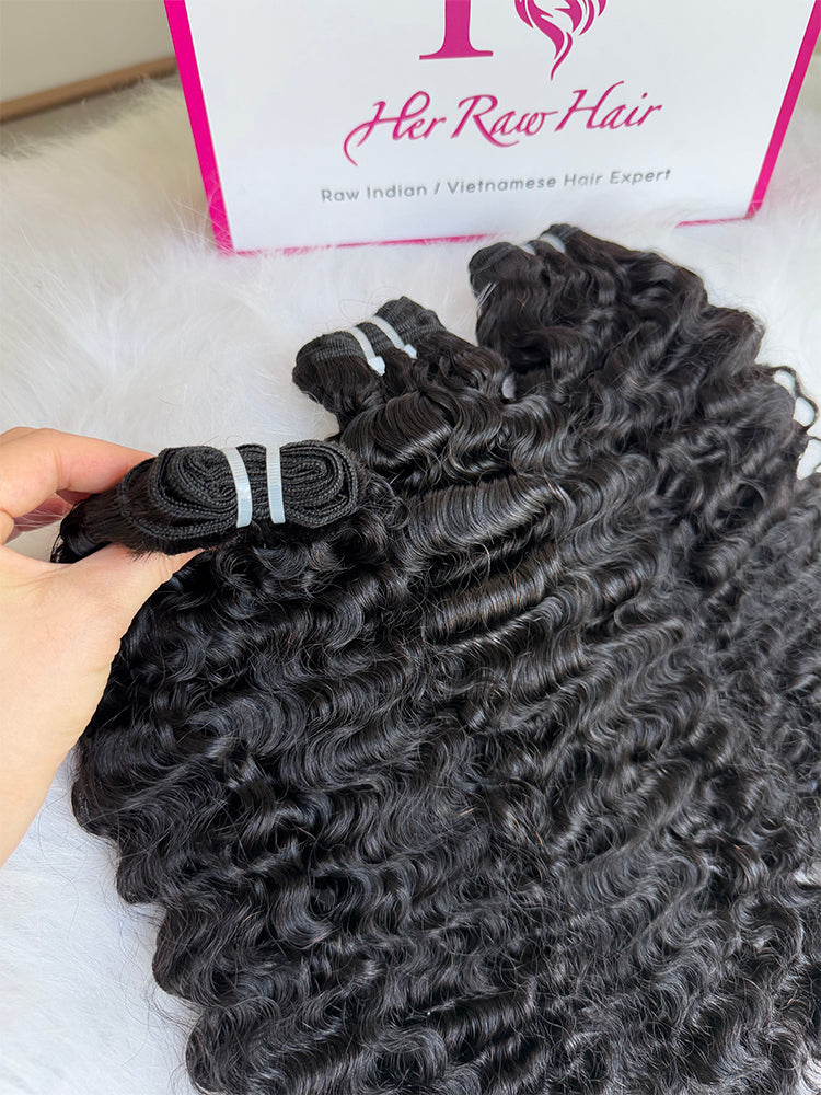 Indian Luxe Virgin Burmese curly  Hair Bundle Deal