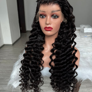 Indian Luxury loose deep wave virgin hair HD Lace closure wig