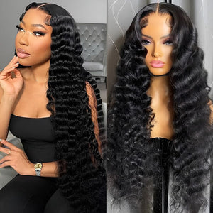 Indian Luxury loose deep wave virgin hair HD Lace closure wig