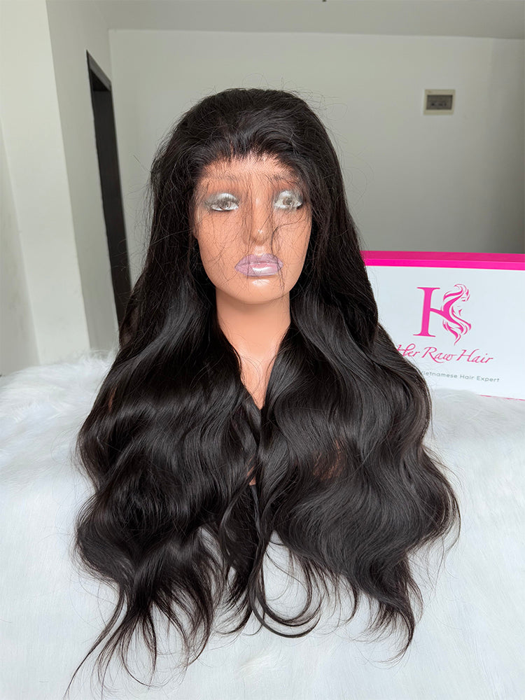 Indian Luxury Body wave virgin hair HD Lace closure wig