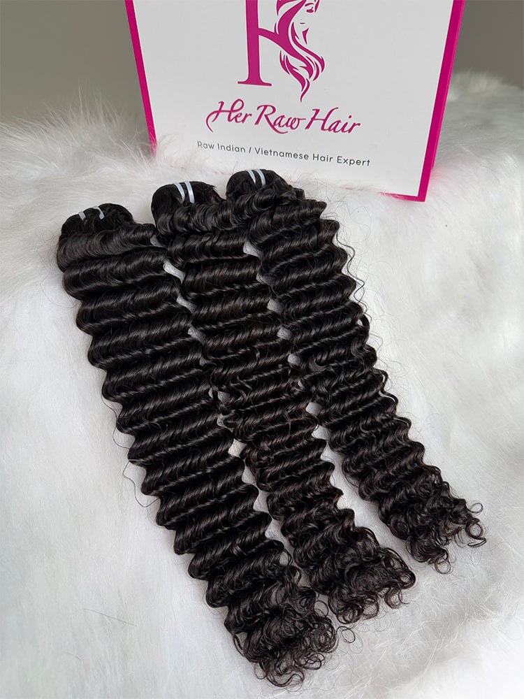 Indian Luxe Virgin deep wave Hair Bundle Deal