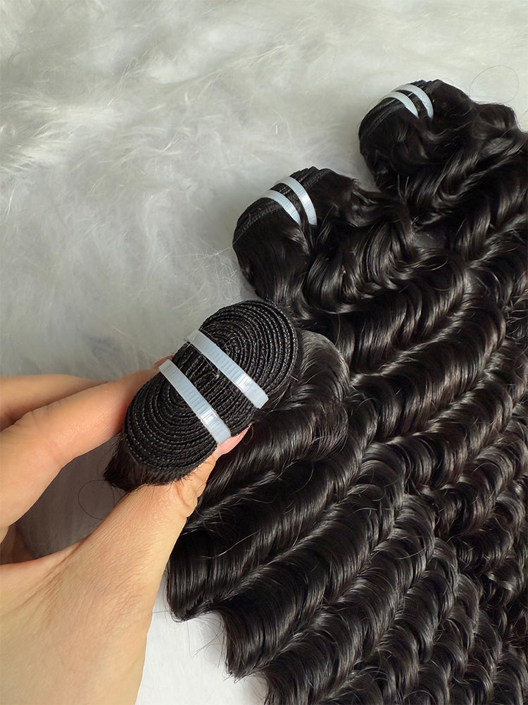 Indian Luxe Virgin deep wave Hair Bundle Deal