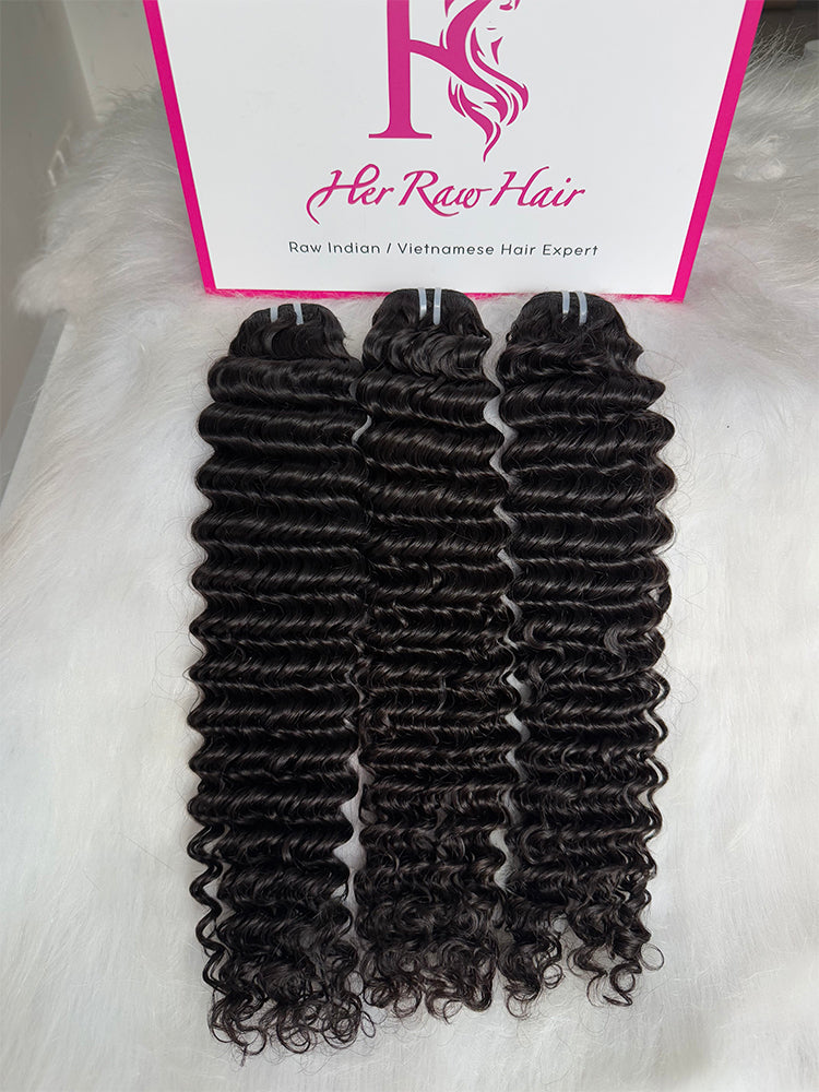 Indian Luxe Virgin deep wave Hair Bundle Deal