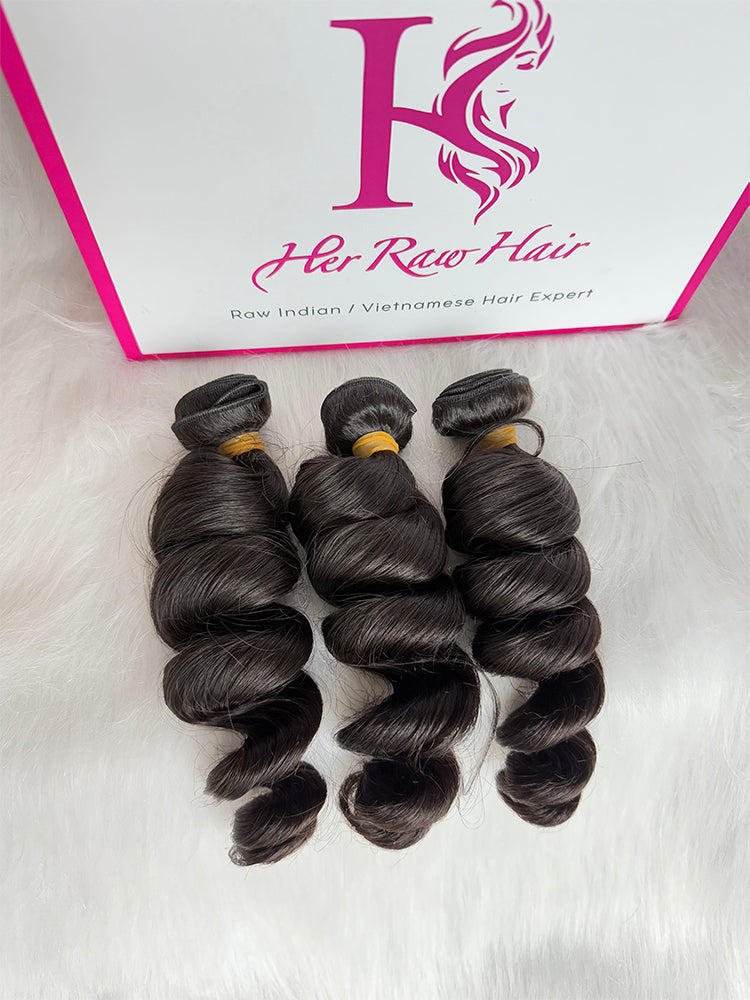 Indian Luxe Virgin Loose wave Hair Bundle Deal