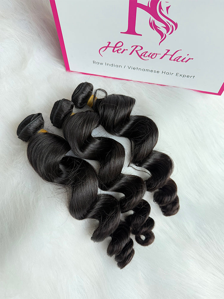 Indian Luxe Virgin Loose wave Hair Bundle Deal