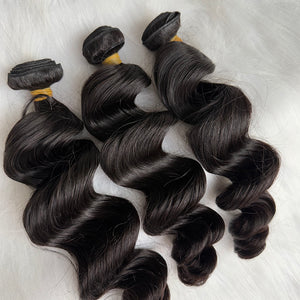Indian Luxe Virgin Loose wave Hair Bundle Deal