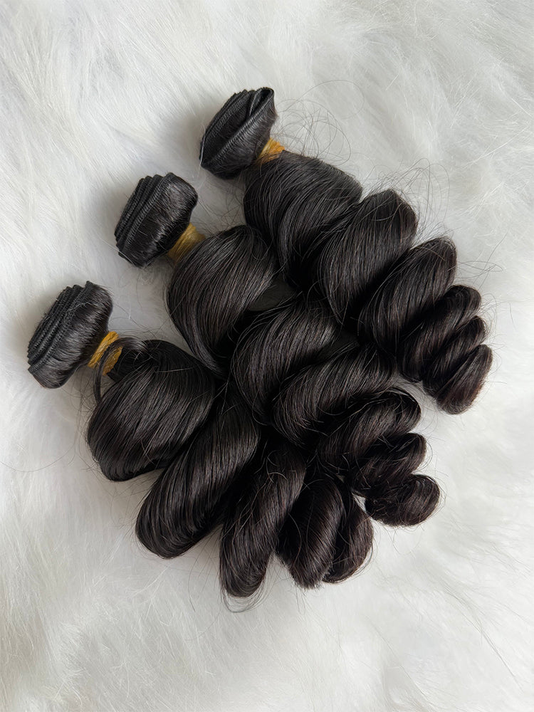 Indian Luxe Virgin Loose wave Hair Bundle Deal