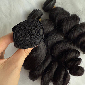 Indian Luxe Virgin Loose wave Hair Bundle Deal