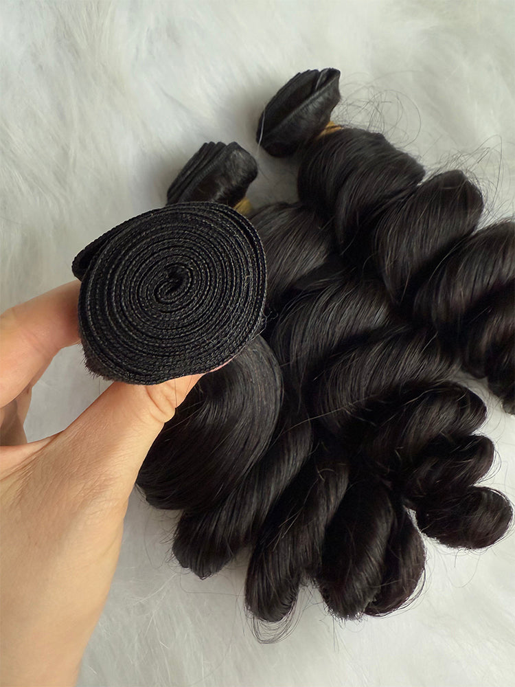 Indian Luxe Virgin Loose wave Hair Bundle Deal