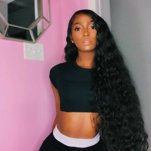 Raw Indian wavy Hair 1b# HD Lace  Wigs
