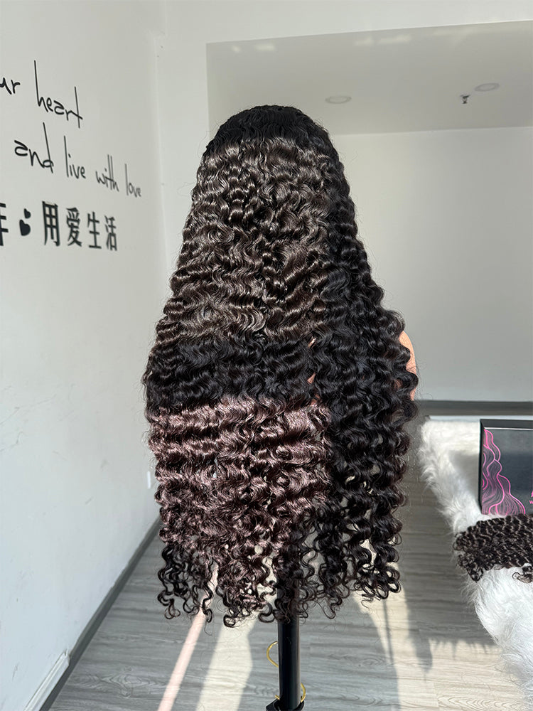 Vietnamese Luxury Burmese curly mink hair closure lace wig