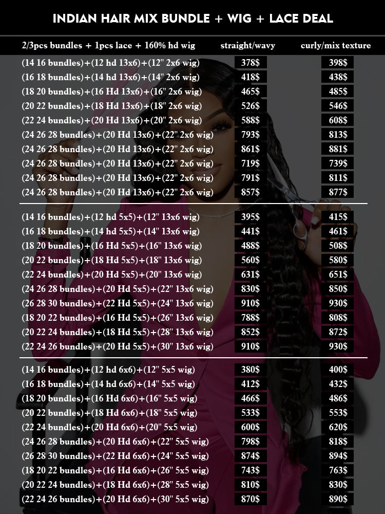 mix 160% wig+bundle+lace
