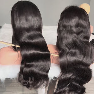 Raw Cambodian double drawn Body wave HD lace frontal wig 13x4 13x6