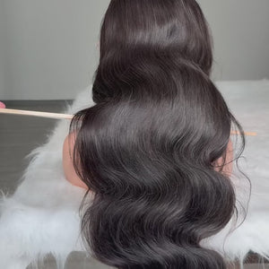 Raw Cambodian double drawn Body wave HD lace frontal wig 13x4 13x6