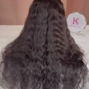 Raw Indian wavy Hair 1b# HD Lace  Wigs