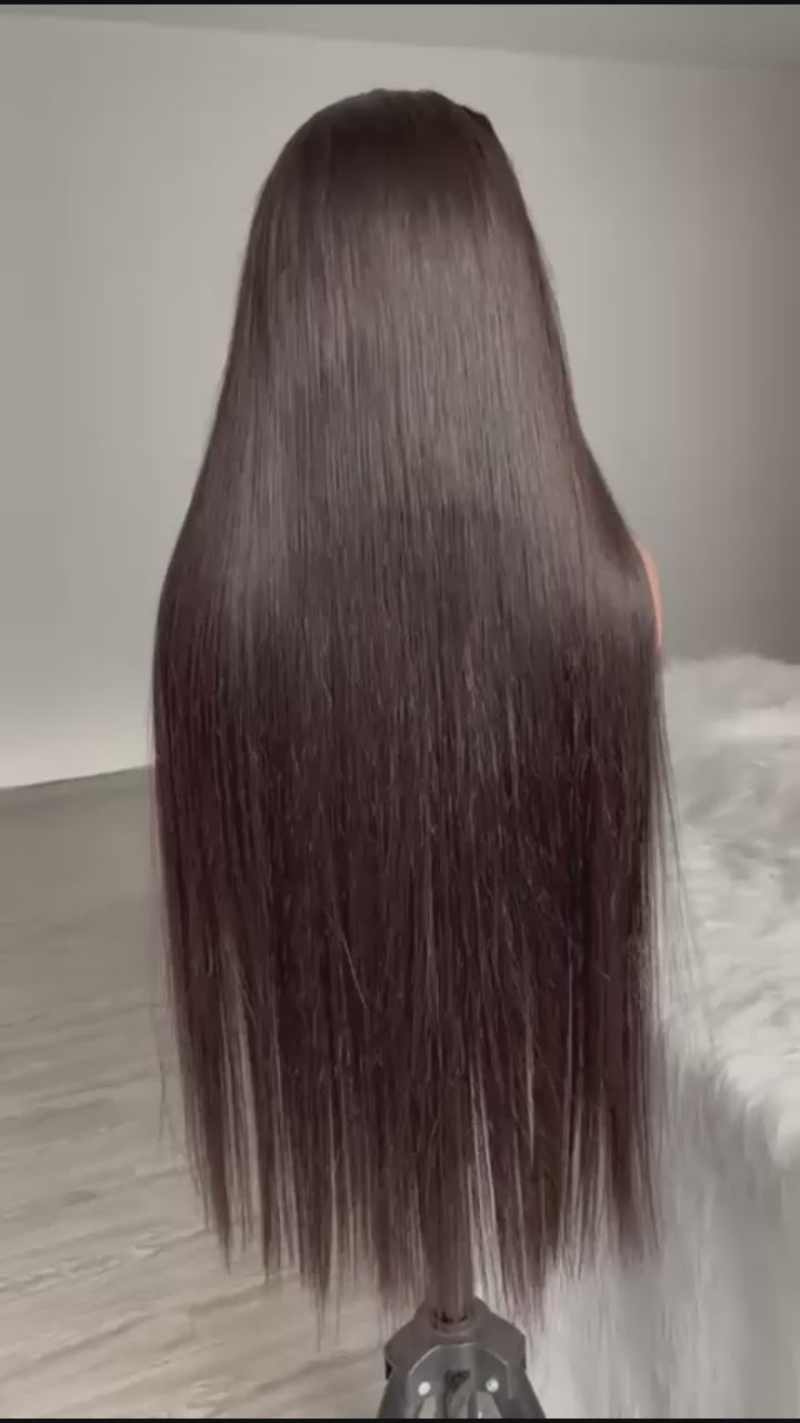 Raw Indian straight  Hair 1b# HD Lace  Wigs