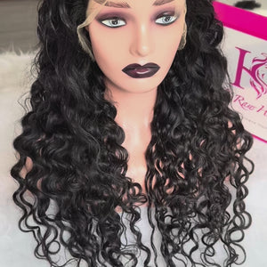 Raw Indian Curly Hair 1b# HD Lace  Wigs