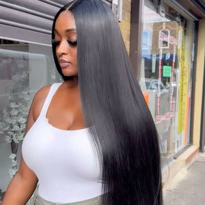 Raw Indian straight  Hair 1b# HD Lace  Wigs
