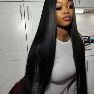 Raw Indian straight  Hair 1b# HD Lace  Wigs