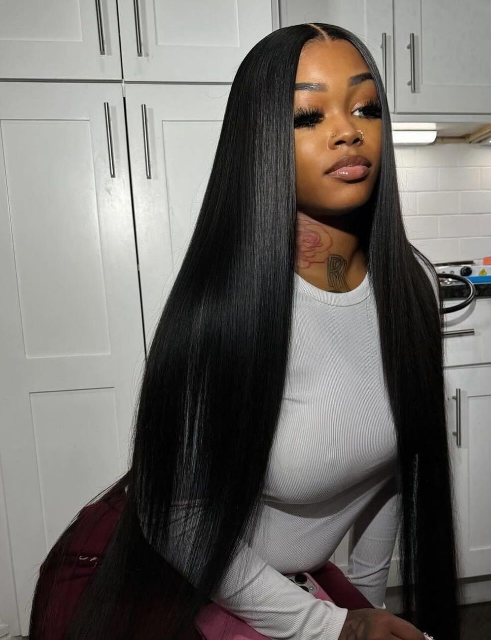 Raw Indian straight  Hair 1b# HD Lace  Wigs