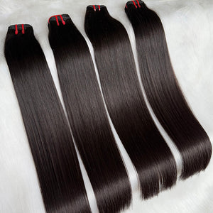 Raw Cambodian Straight Double Drawn Hair Bundle Deal One Donor hair