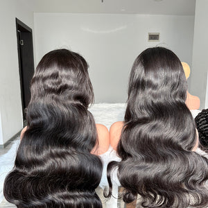 Raw Cambodian double drawn Body wave HD lace frontal wig 13x4 13x6