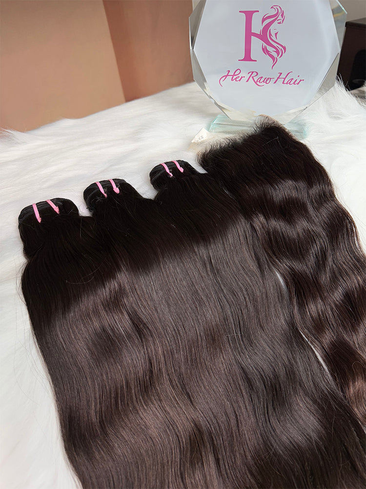 raw indian straight  bundles