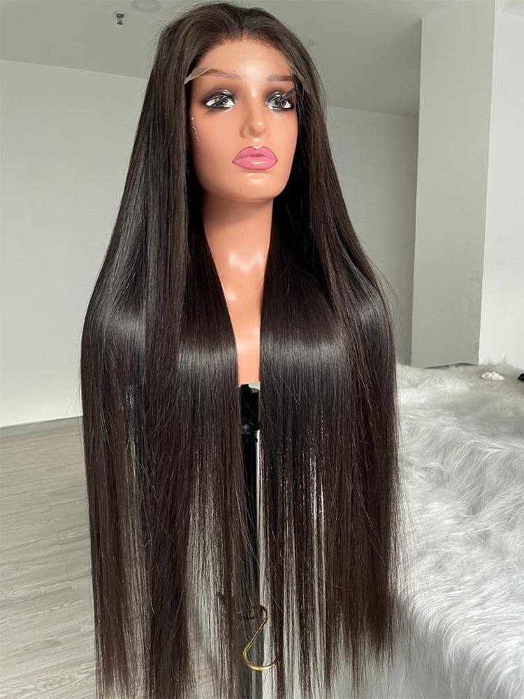 Raw Indian straight  Hair 1b# HD Lace  Wigs