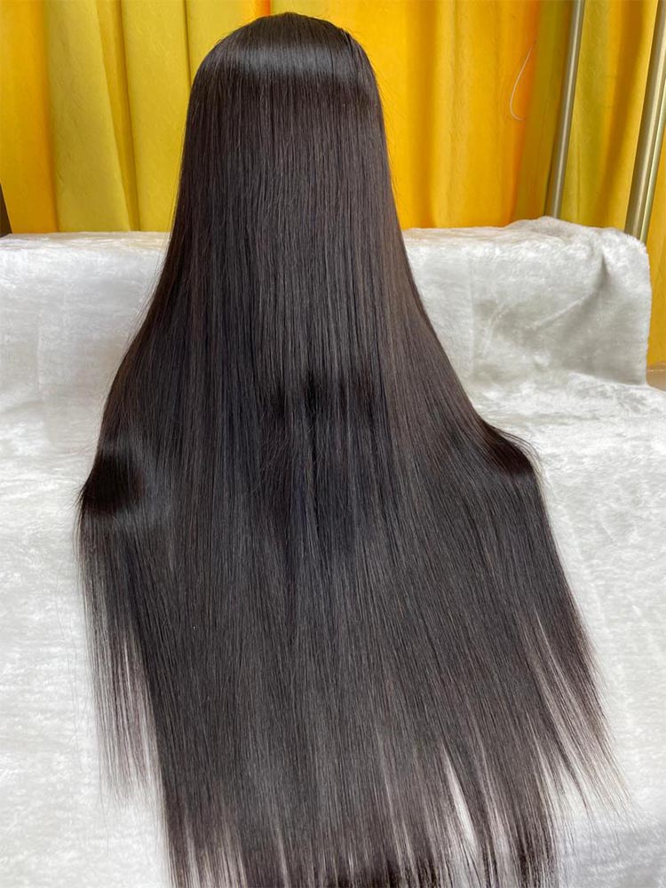 Raw Indian straight  Hair 1b# HD Lace  Wigs