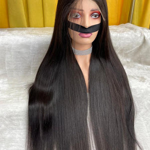 Raw Indian straight  Hair 1b# HD Lace  Wigs