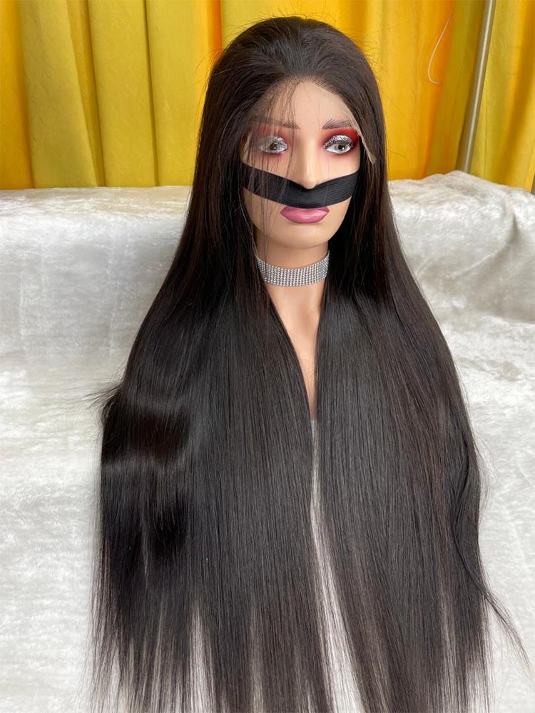 Raw Indian straight  Hair 1b# HD Lace  Wigs
