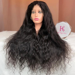 Raw Indian wavy Hair 1b# HD Lace  Wigs