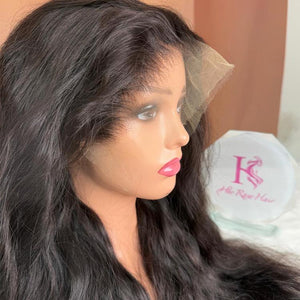 Raw Indian wavy Hair 1b# HD Lace  Wigs
