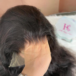 Raw Indian wavy Hair 1b# HD Lace  Wigs
